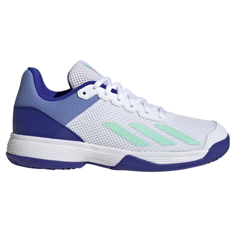 ADIDAS COURTFLASH K WH/SOLAR RED/LUCI BLUE SHOES Onlytenis